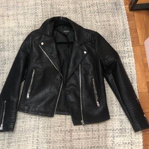 TOP SHOP size 6 black leather jacket